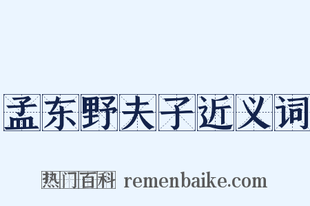 孟东野夫子近义词是什么意思的图片